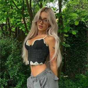 Striped Black and White Women's Top